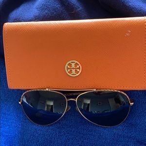Tory Burch snakeskin aviators